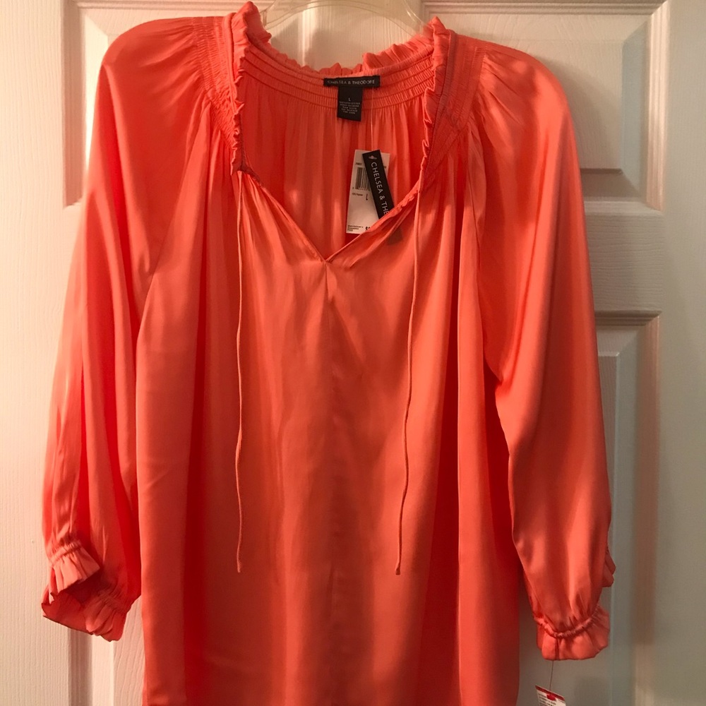 Flamingo ruffled blouse